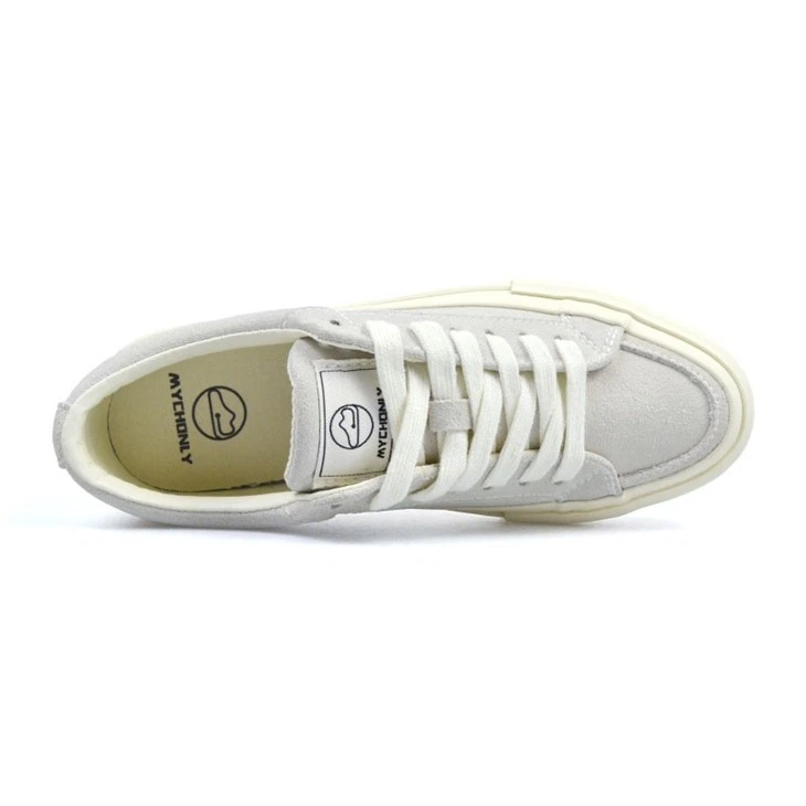 China White Suede Vulcanized Shoe